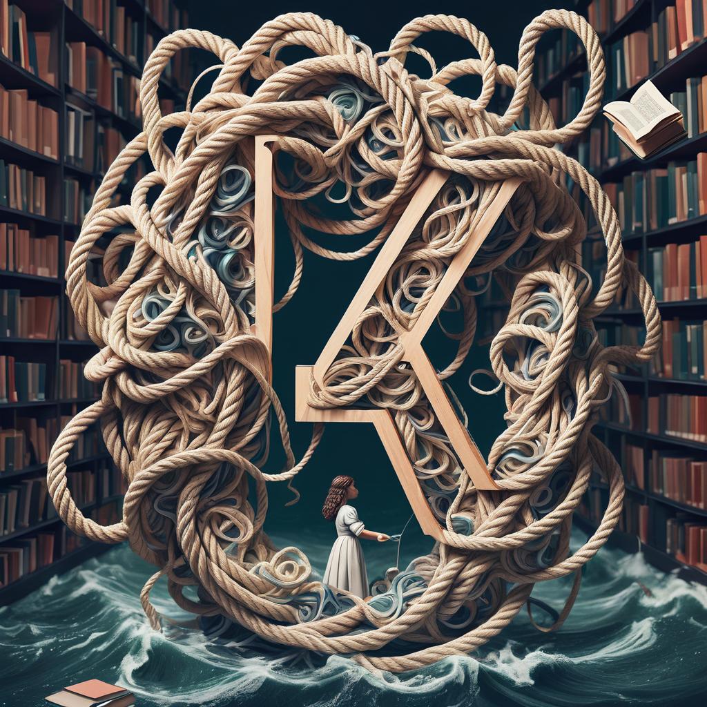 An illustration of a student surrounded by tangled ropes or drowning in a sea of textbooks, depicting the feeling of being overwhelmed with complex nursing assignments.
